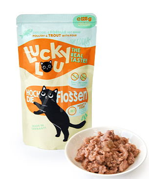 キャッツファインフード ラッキールー　アダルト　ポルトリー＆トラウト 125g